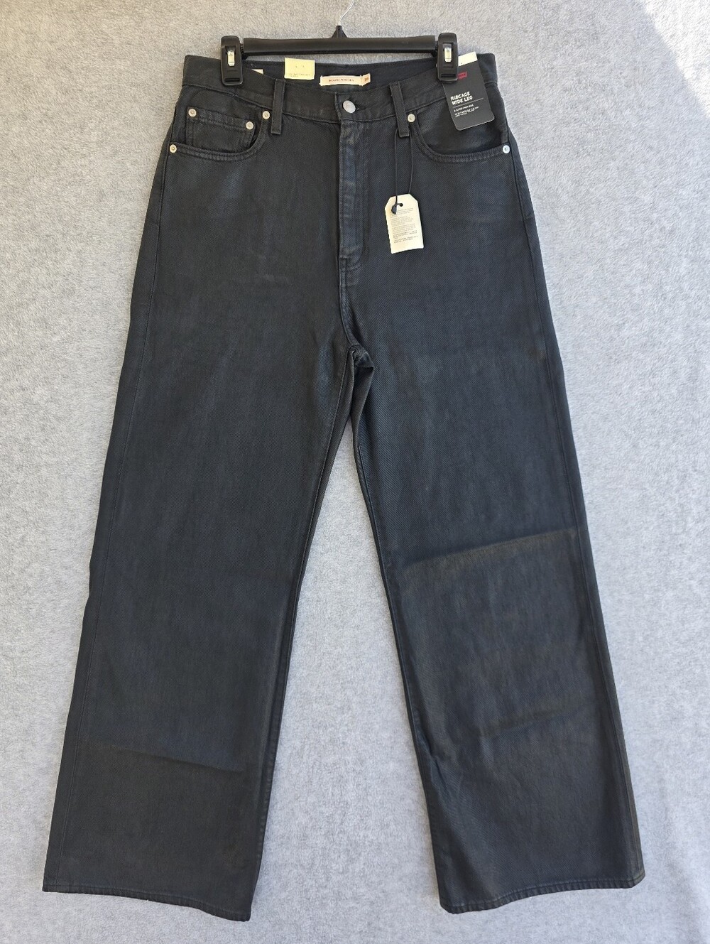 Levi's Premium Wonen Black Ribcage Wide Leg Jeans Size 30x32 NWT